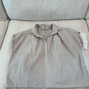 Women's Gray Button Down Shirt